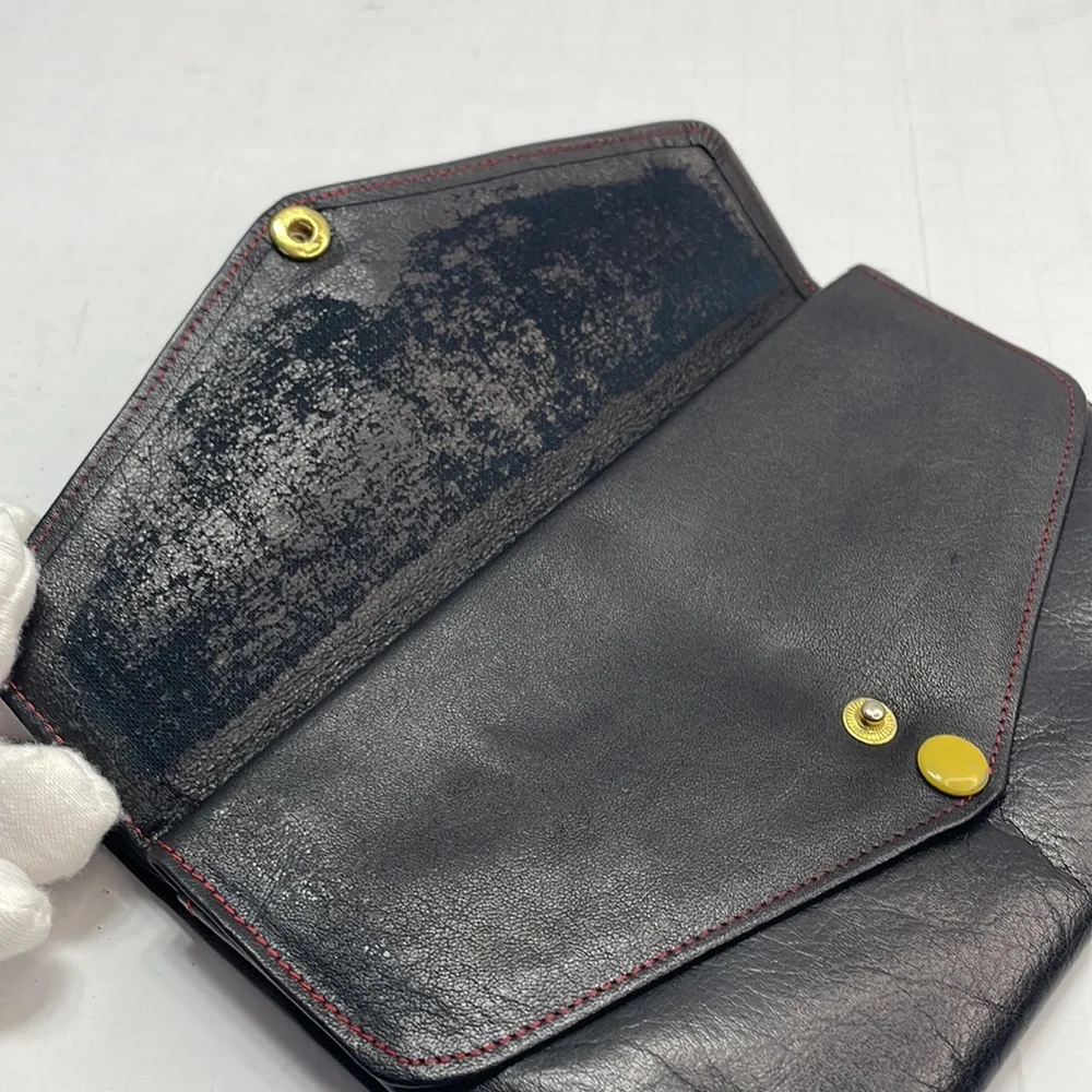 Authentic vintage CHRISTIAN DIOR multi snap black leather wallet with COA - Picture 8 of 12